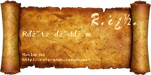 Rátz Ádám névjegykártya