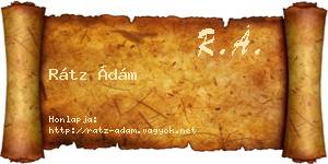 Rátz Ádám névjegykártya